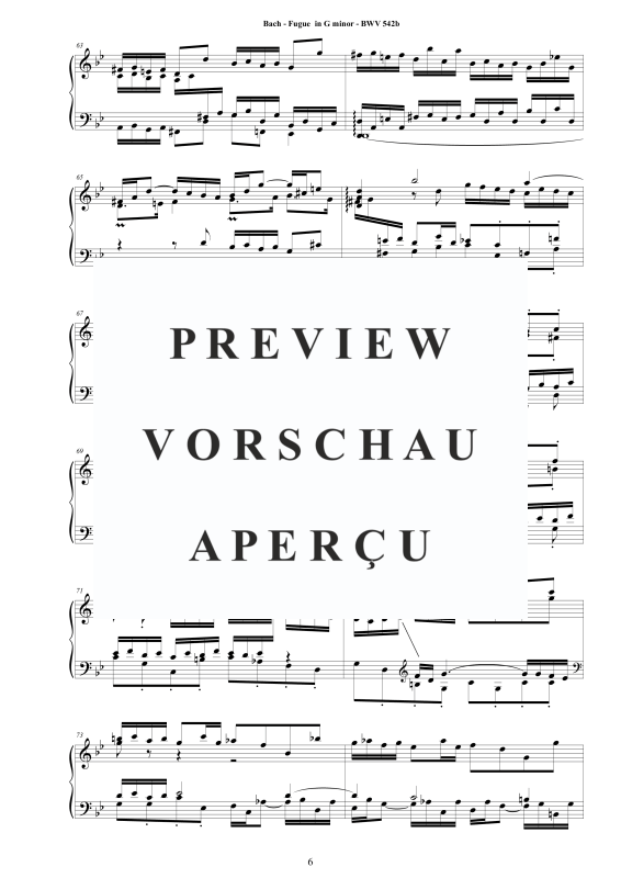 Produktgalerie: Seite 7 von 10 Fuge in G-Moll BWV 542b - Piano Version, , Klavier Solo