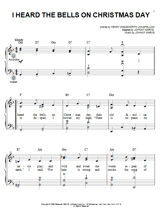 Product gallery: Page 1 of 1 I Heard The Bells On Christmas Day, Henry Wadsworth Longfellow