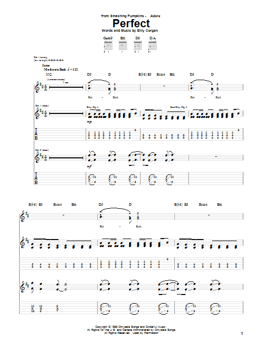 Produktgalerie: Seite 1 von 1 Perfect, The Smashing Pumpkins, Gitarre