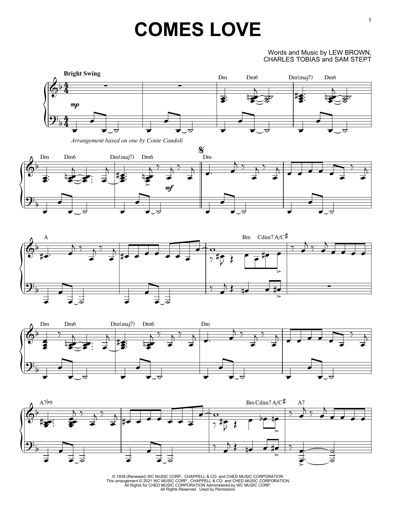 Produktbild zu: Comes Love [Jazz version] (arr. Brent Edstrom)