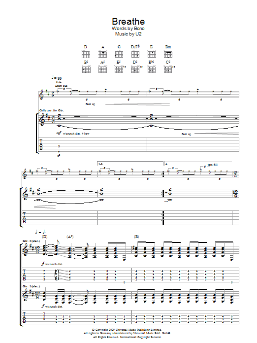 Produktgalerie: Seite 1 von 1 Breathe, U2, Gitarre