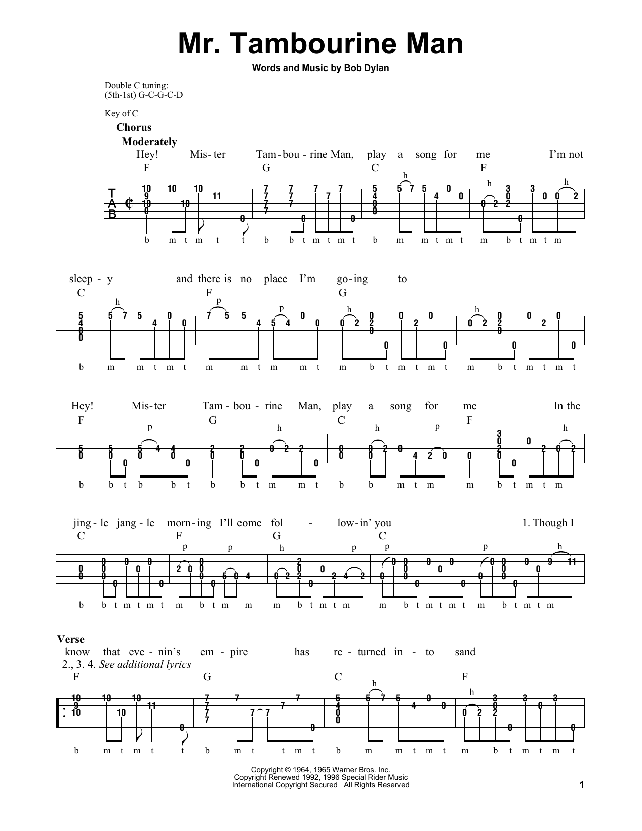 Produktgalerie: Seite 1 von 1 Mr. Tambourine Man, Bob Dylan, Banjo