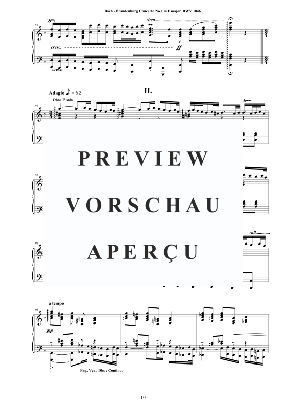 Product gallery: Page 11 of 11 Brandenburg Concerto No. 1 in F major BWV 1046, , Solo Piano