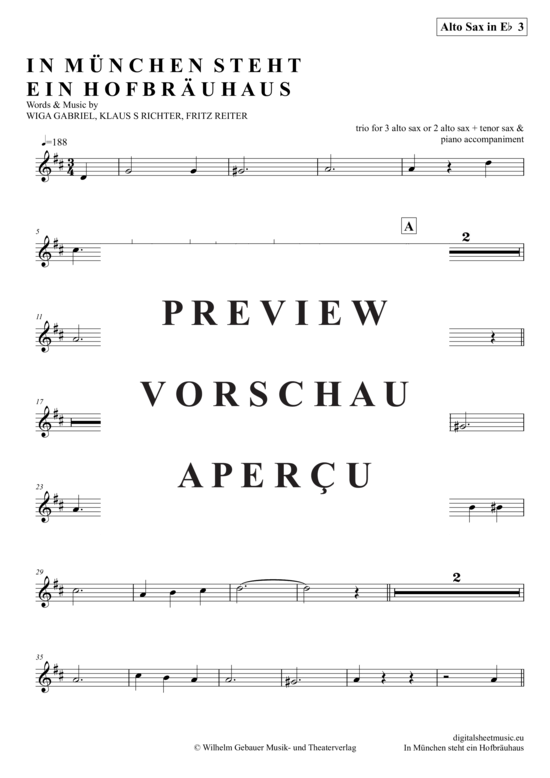 Product gallery: Page 13 of 21 In München steht ein Hofbräuhaus (Saxophon Trio AAA(T) , Marianne und Michael,  + piano)