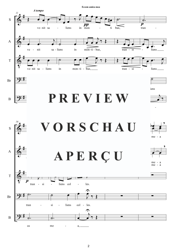 Produktgalerie: Seite 3 von 11 Ecce, amica mea - Geistliche Motette, , Gemischter Chor SSAATB und Bariton Solo a capella