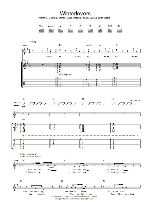Produktgalerie: Seite 1 von 1 Winterlovers, Manic Street Preachers, Gitarre