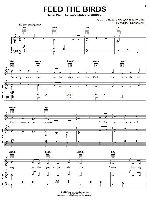 Produktbild zu: Feed The Birds (Tuppence A Bag) (from Mary Poppins)