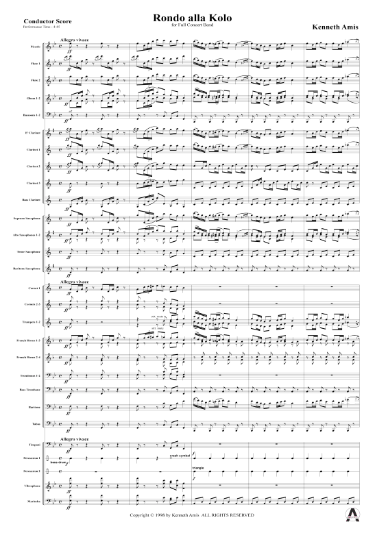 Produktbild zu: Rondo alla Kolo Kenneth Amis (nur Partitur !)