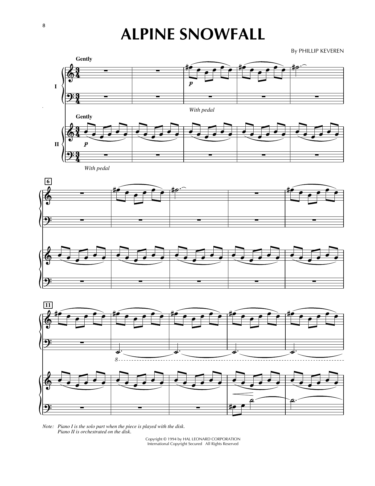 Product picture to: Alpine Snowfall (from Presto Scherzo) (for 2 pianos)