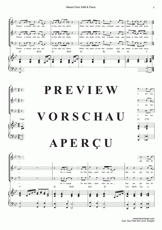 Product gallery: Page 7 of 11 Can You Feel The Love Tonight, John, Elton, Mixed Choir/Ensemble Sab and Piano - Electric Bass & Drum Set Optional