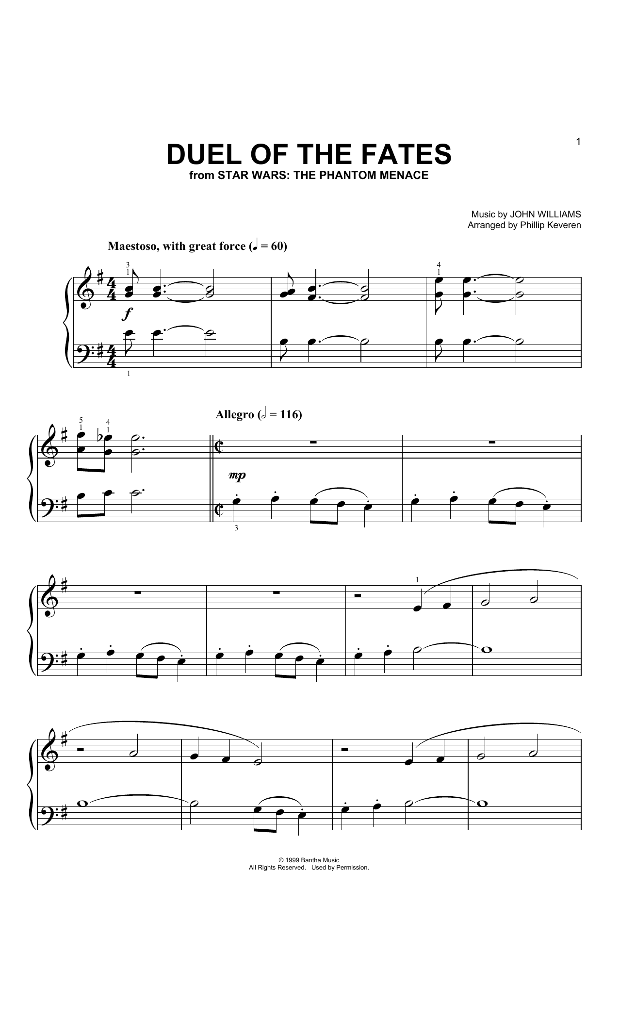 Produktbild zu: Duel Of The Fates (from Star Wars: The Phantom Menace) (arr. Phillip Keveren)