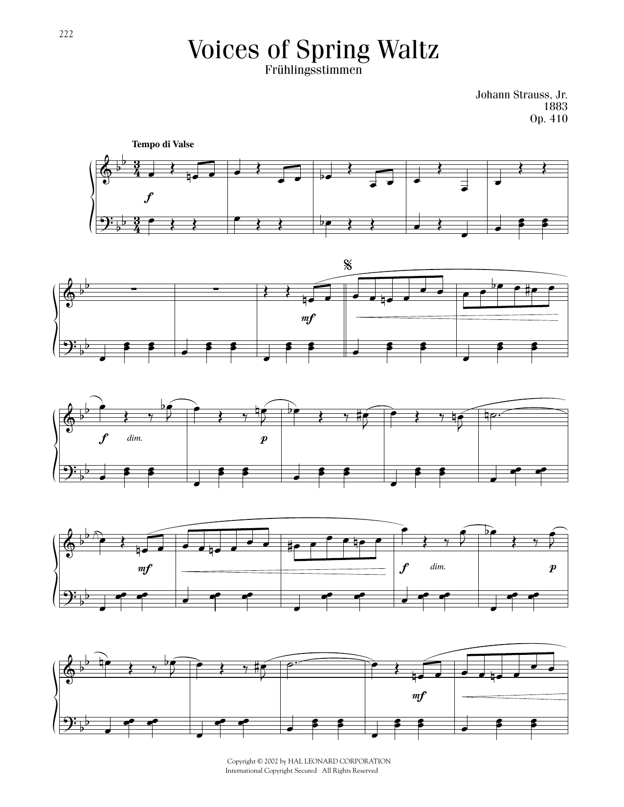 Product picture to: Voices Of Spring Waltz, Op. 410