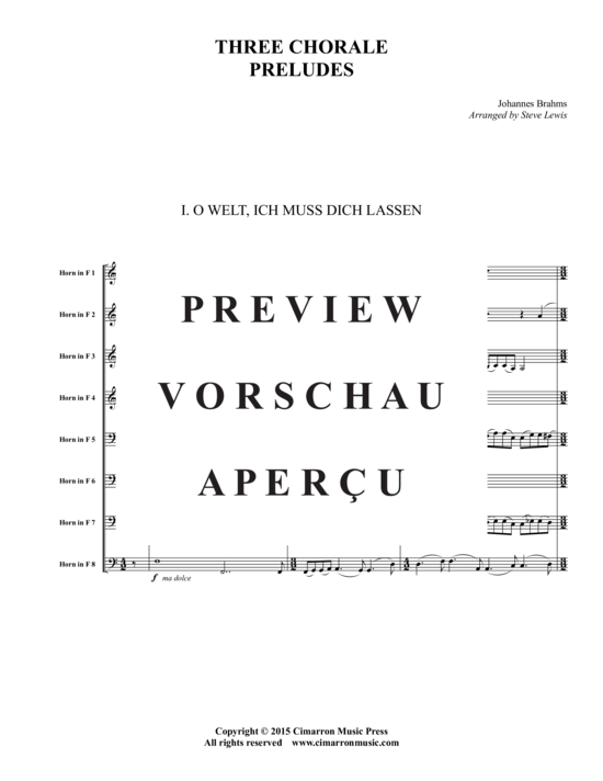 gallery: Three Chorale Preludes , , (Horn Ensemble)