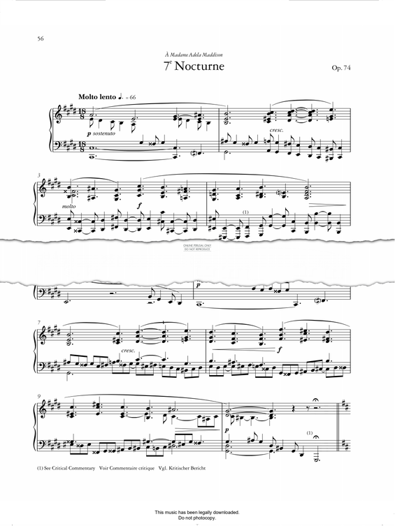 Product picture to: Nocturne No.7, Op.74