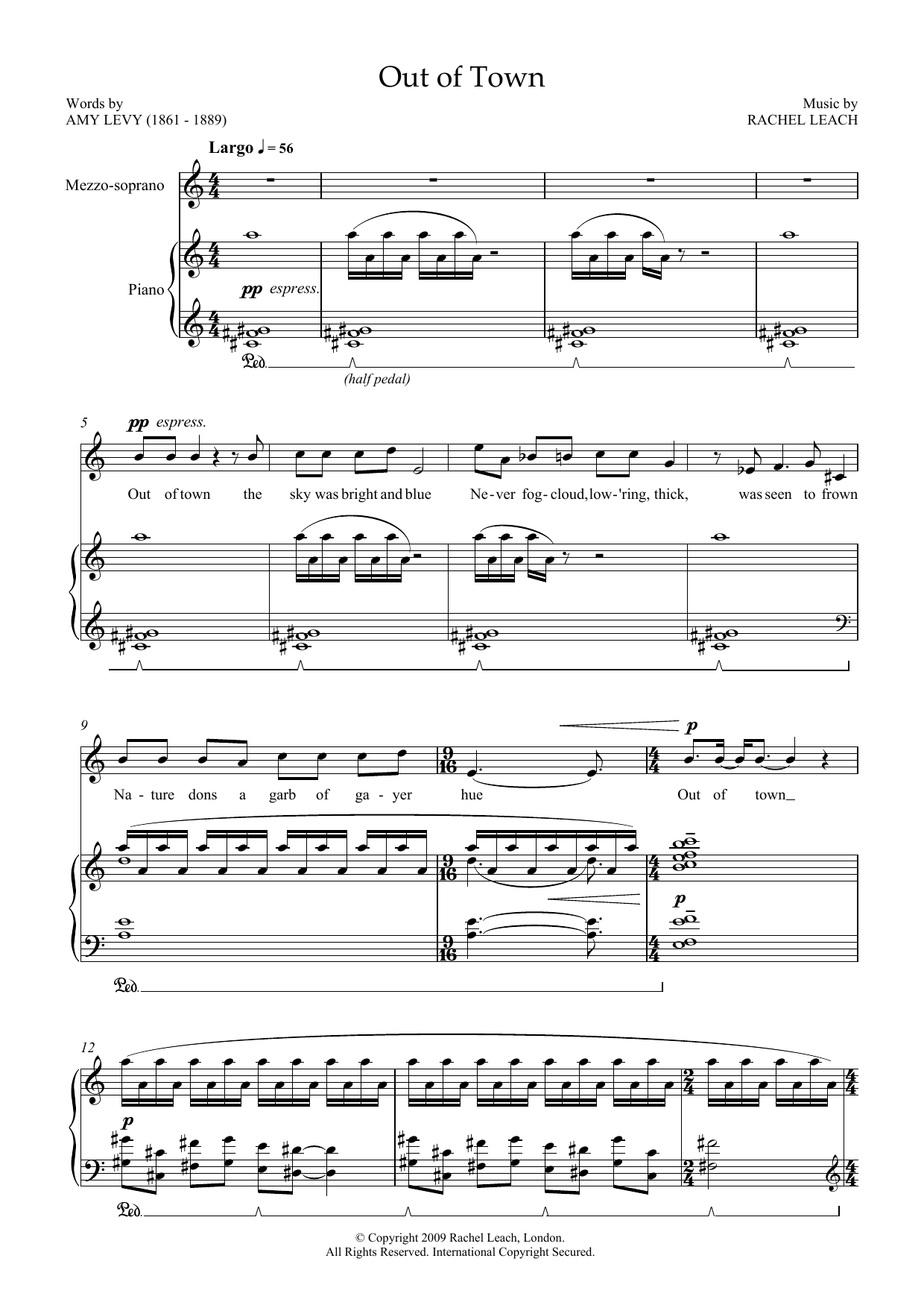 Produktbild zu: Out of Town (for soprano and piano)