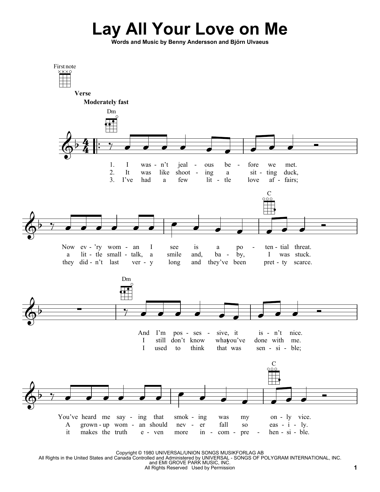 Product gallery: Page 1 of 1 Lay All Your Love On Me, ABBA