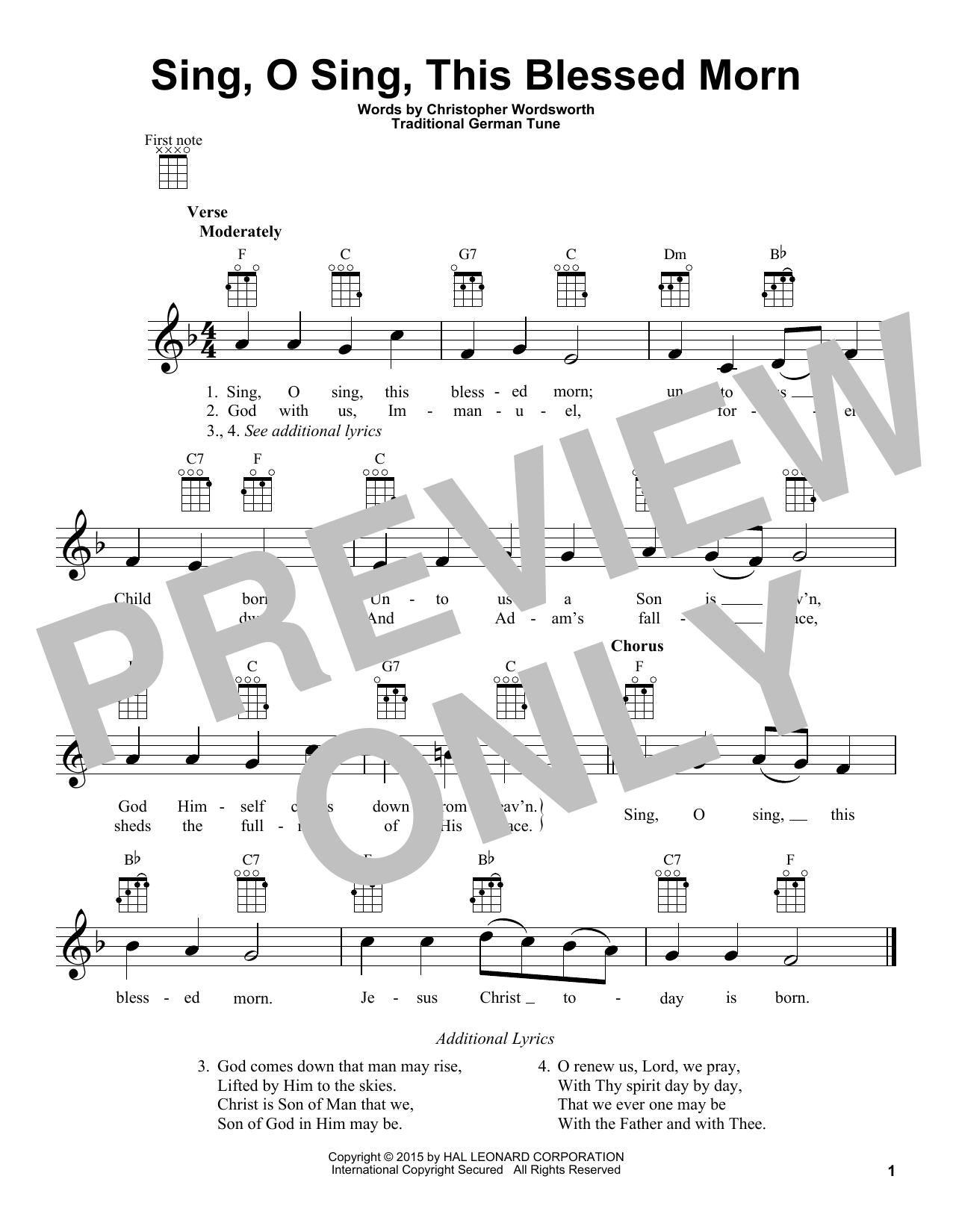 Product gallery: Page 1 of 1 Sing, O Sing, This Blessed Morn, Traditional German