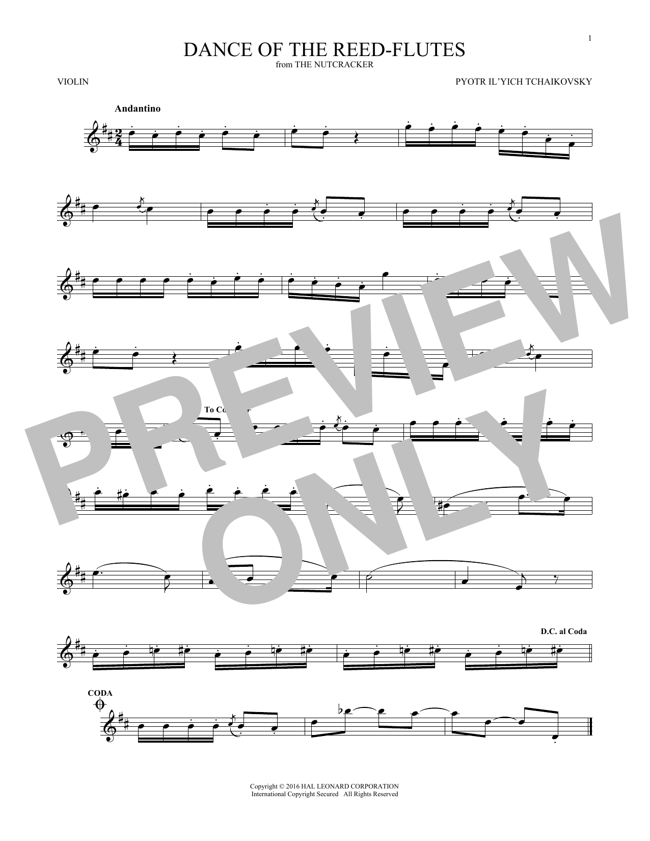 Product gallery: Page 1 of 1 Dance Of The Reed Flutes, Op. 71a (from The Nutcracker), Pyotr Il'yich Tchaikovsky