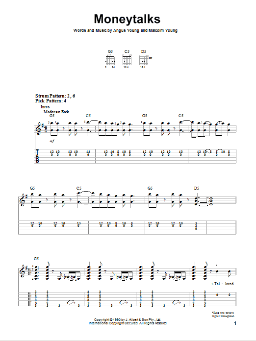 Produktgalerie: Seite 1 von 1 Moneytalks, AC/DC, Gitarre