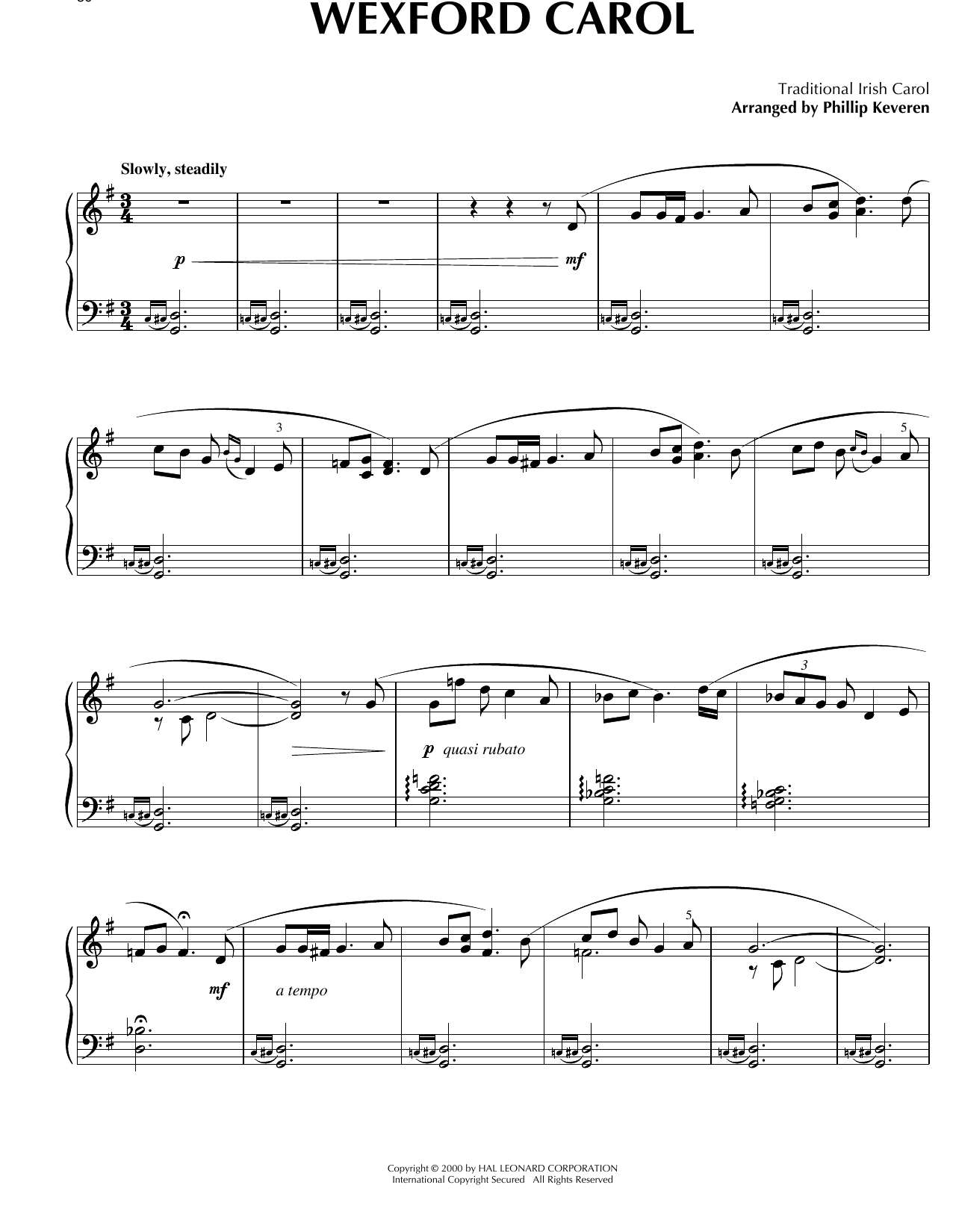 Produktbild zu: Wexford Carol [Celtic version] (arr. Phillip Keveren)