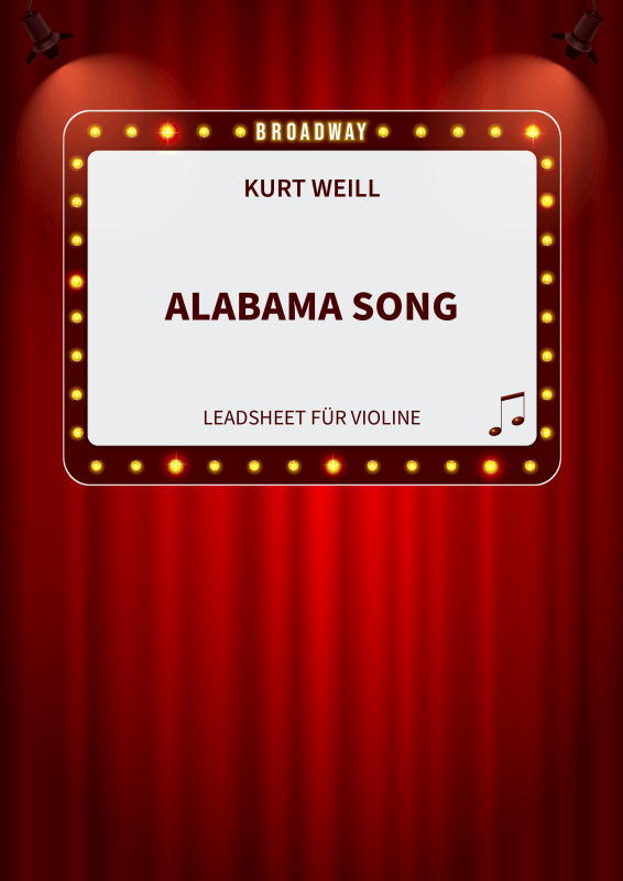 cover: Alabama Song, , Solo Violin - Leadsheet