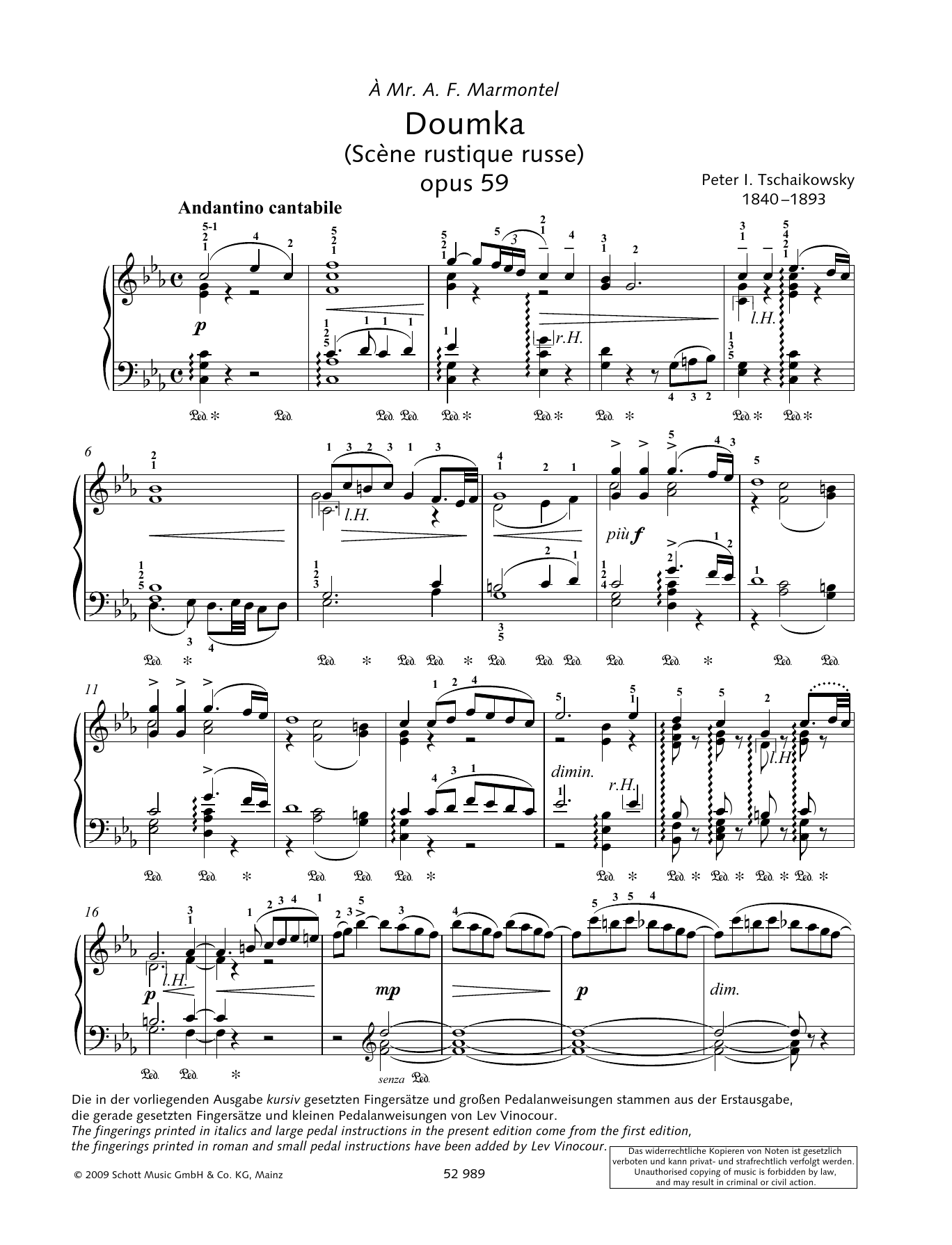 Product gallery: Page 1 of 1 Doumka, Pyotr Il'yich Tchaikovsky