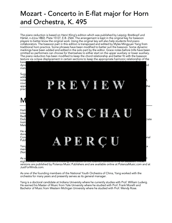 gallery: Concerto in E-flat Major, K. 495, , (Fagott und Klavier)