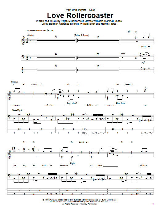 Produktgalerie: Seite 1 von 1 Love Rollercoaster, Ohio Players, E-Bass