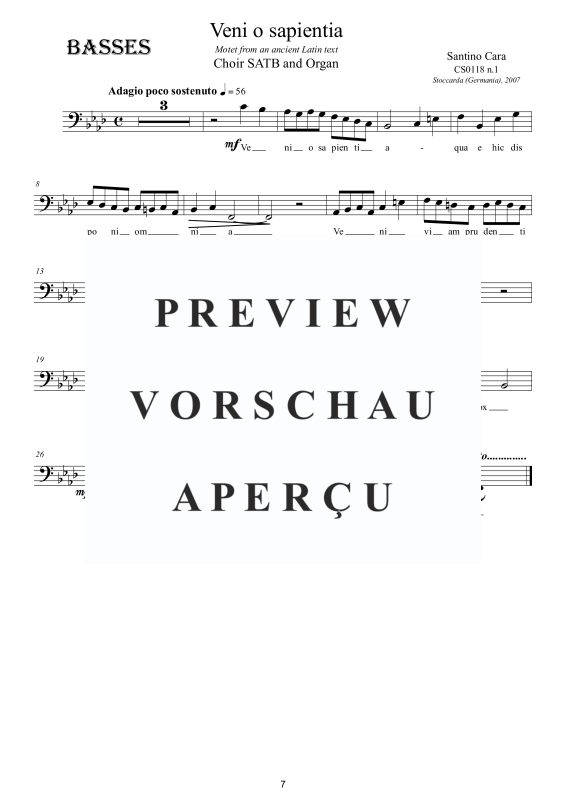 Produktgalerie: Seite 8 von 8 Veni o sapientia - Motette, , Gemischter Chor und Orgel
