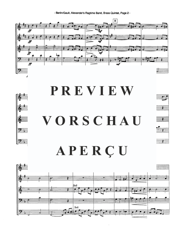Produktgalerie: Seite 4 von 11 Alexander's Ragtime Band, , Blechbläser Quintett