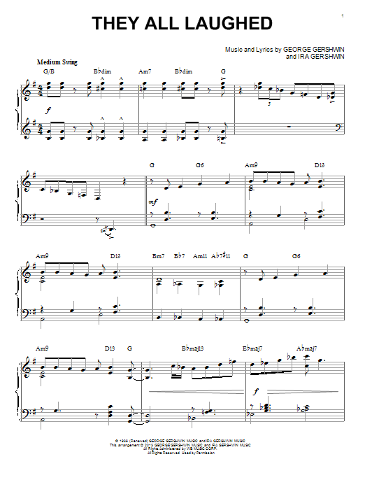 Product picture to: They All Laughed [Jazz version] (arr. Brent Edstrom)