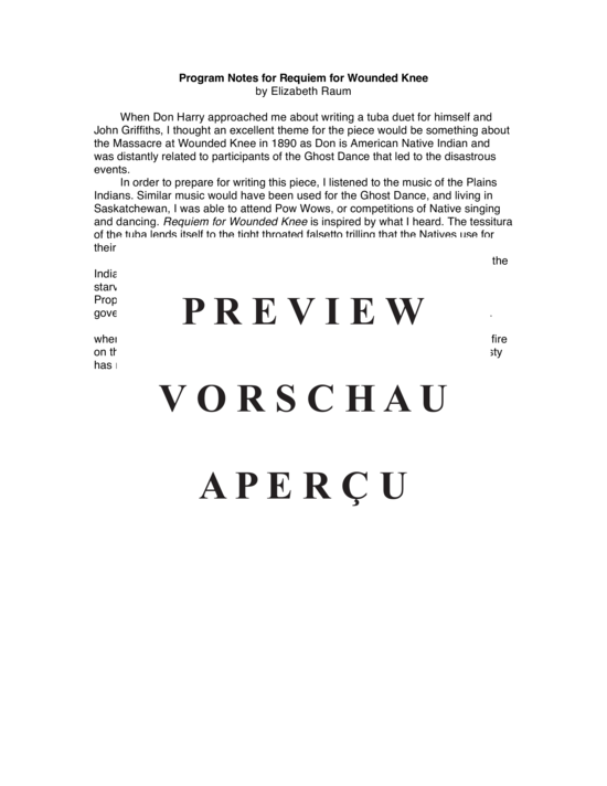 Produktgalerie: Seite 4 von 21 Requiem for Wounded Knee , , (2x Tuba + Klavier + Erzähler)