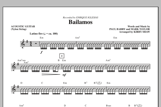 Product gallery: Page 1 of 1 Bailamos - Acoustic Guitar (Nylon String), Kirby Shaw