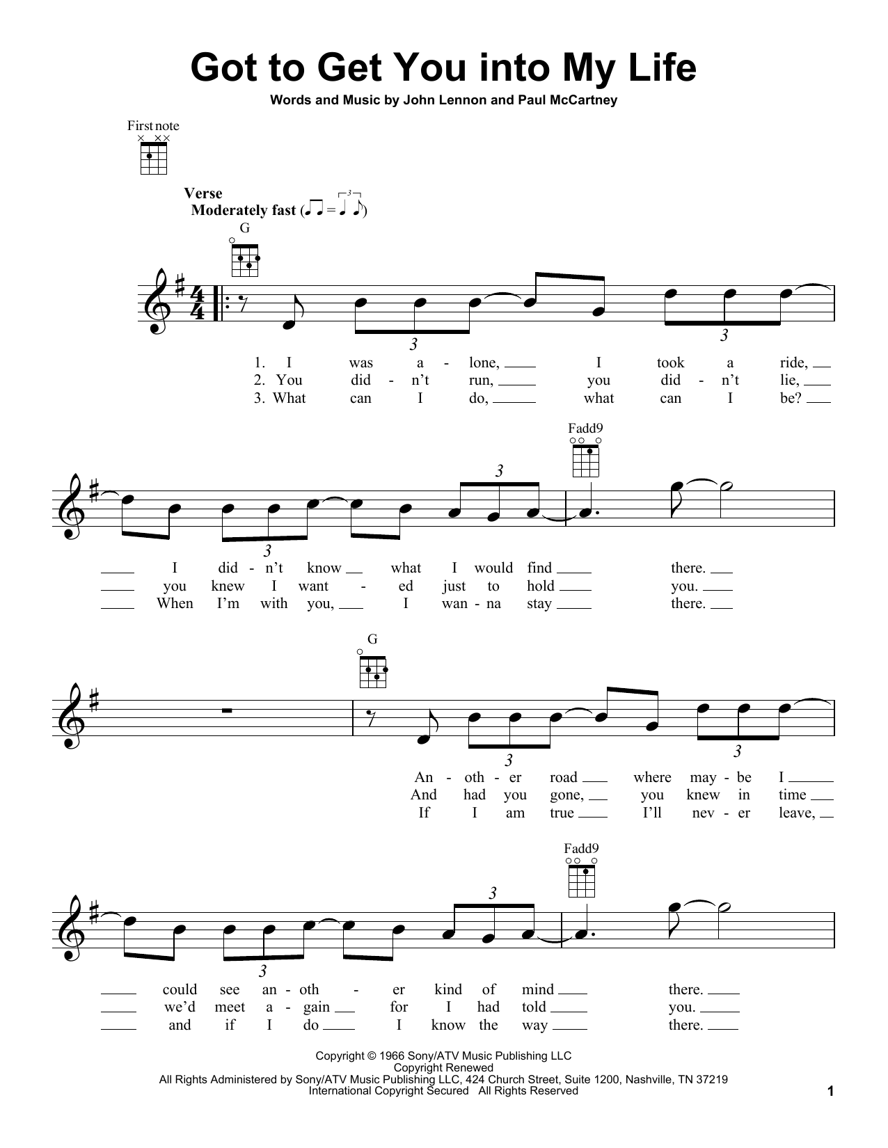 Product gallery: Page 1 of 1 Got To Get You Into My Life, The Beatles