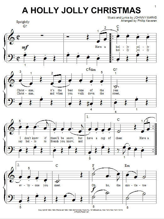 Product gallery: Page 1 of 1 A Holly Jolly Christmas (arr. Phillip Keveren), Johnny Marks