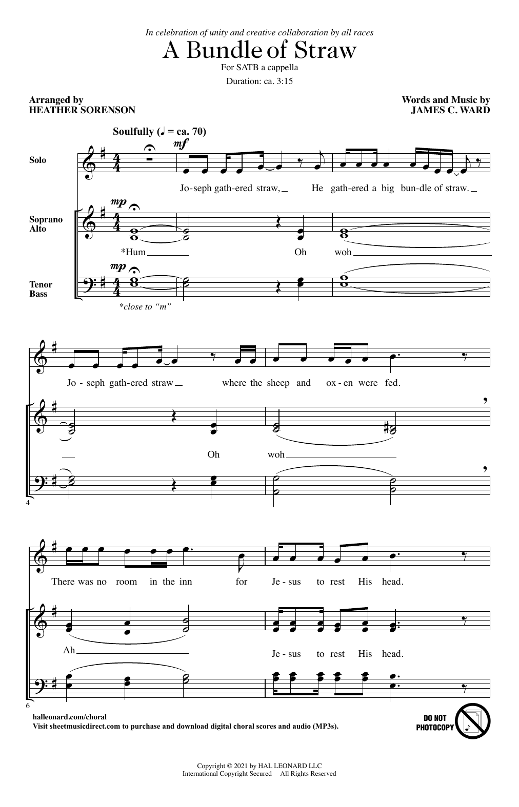 Product picture to: A Bundle Of Straw (arr. Heather Sorenson)