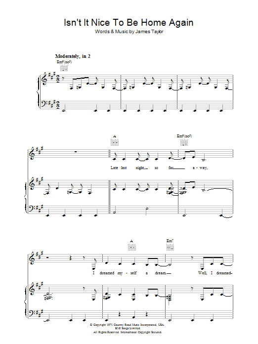 Produktgalerie: Seite 1 von 1 Isn't It Nice To Be Home Again, James Taylor, Gesang, Gitarre, Klavier