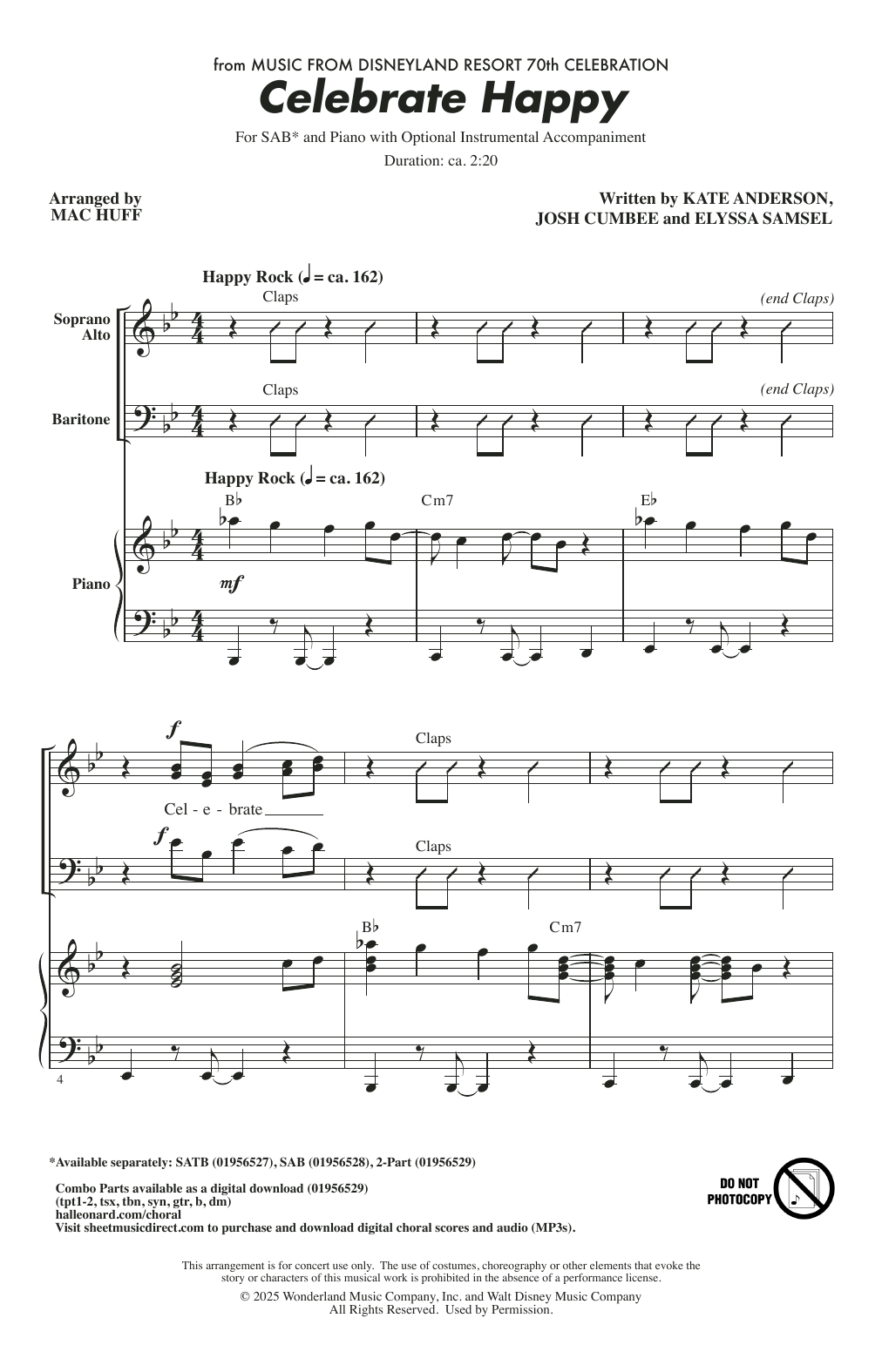 Produktgalerie: Seite 1 von 1 Celebrate Happy (arr. Mac Huff), Jonas Brothers, Chor
