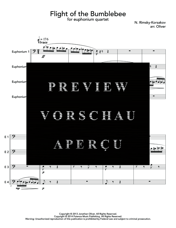 Produktgalerie: Seite 5 von 11 Flight of the Bumblebee, , (Euphonium Quartett)