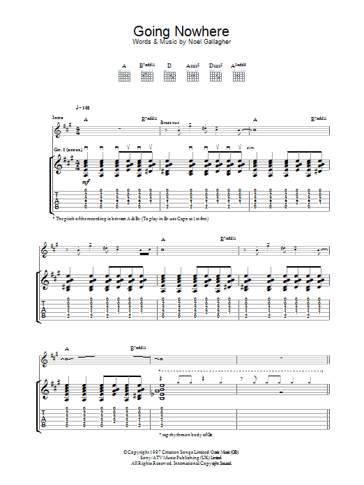 Produktgalerie: Seite 1 von 1 Going Nowhere, Oasis, Gitarre