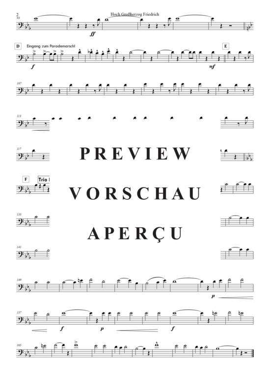 Produktgalerie: Seite 17 von 21 Hoch! Großherzog Friedrich , Blasorchester Fatamo, (Blechbläser Quintett - flexible Besetzung + Schlagzeug)