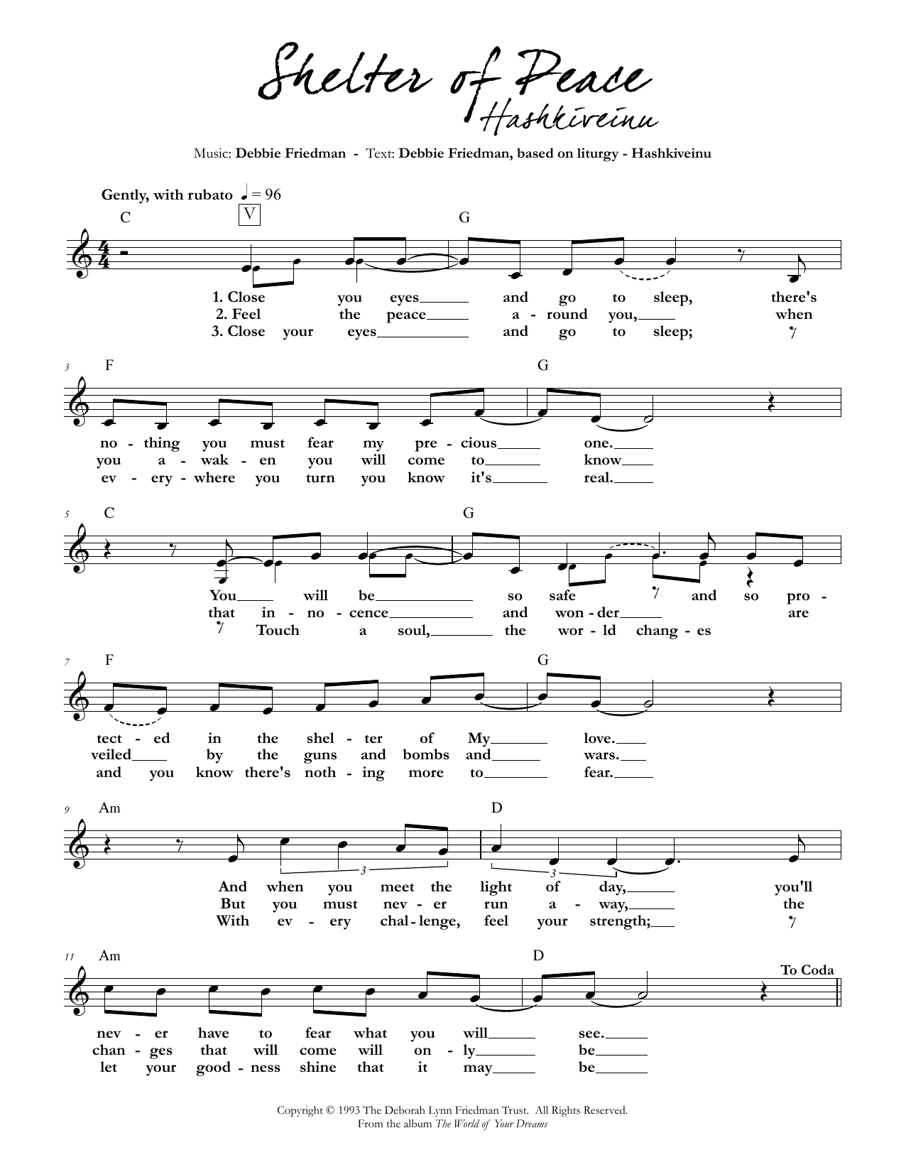 Product gallery: Page 1 of 1 Shelter of Peace, Debbie Friedman