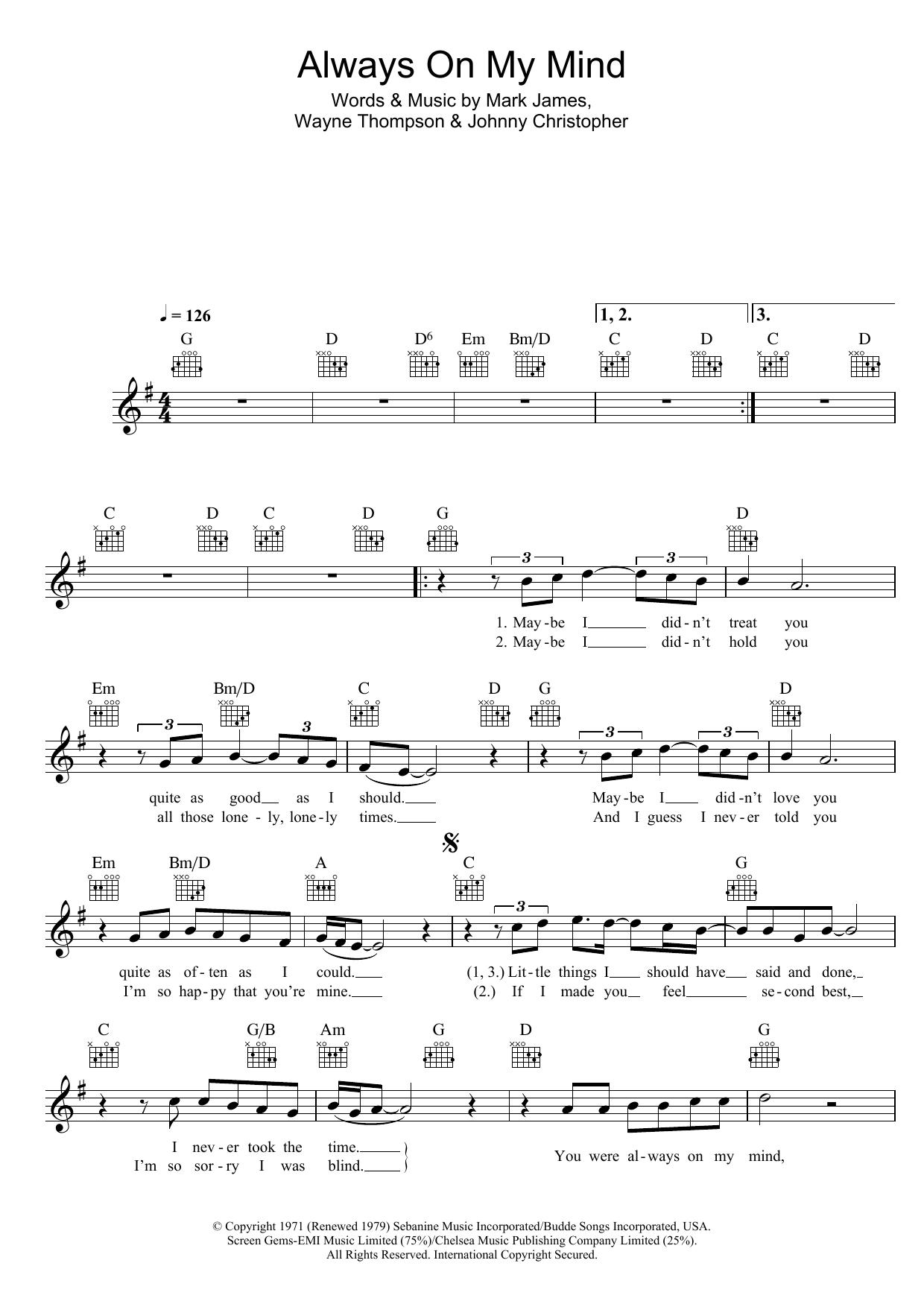 Produktgalerie: Seite 1 von 1 Always On My Mind, Elvis Presley, Melodieinstrument