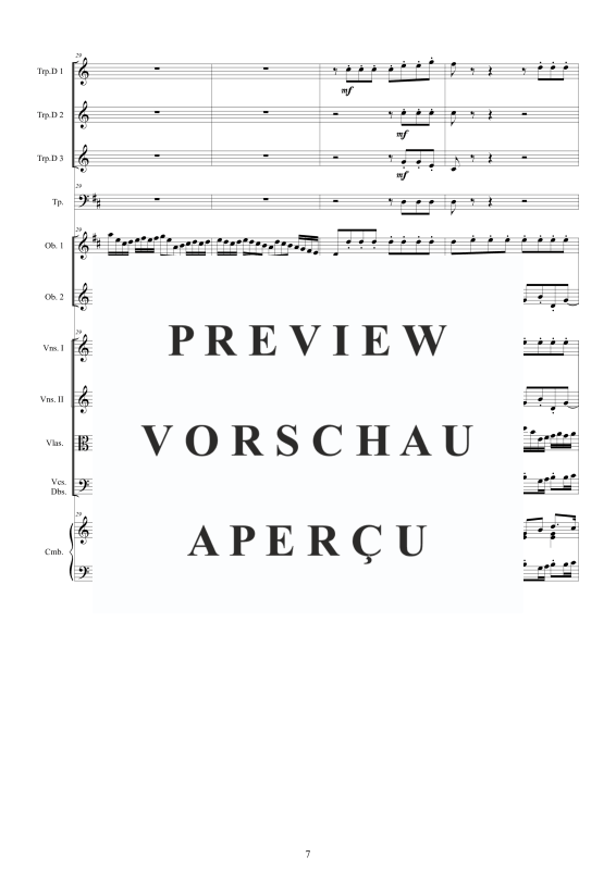 Produktgalerie: Seite 8 von 11 Orchester Suite Nr. 3 D-Dur BWV 1068, , Orchester 3 Trompeten, 3 Oboen, Pauken, Streicher und Cembalo BC