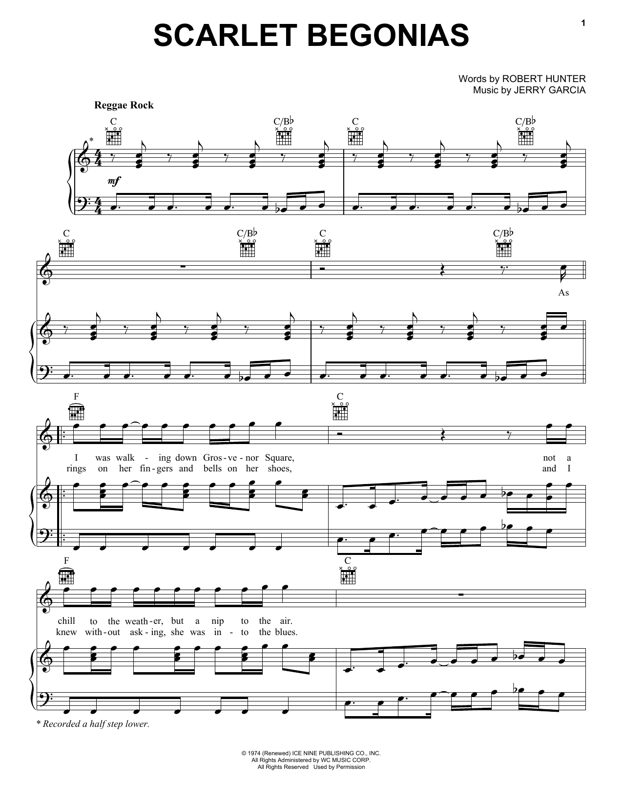Produktgalerie: Seite 1 von 1 Scarlet Begonias, Sublime, Gesang, Gitarre, Klavier