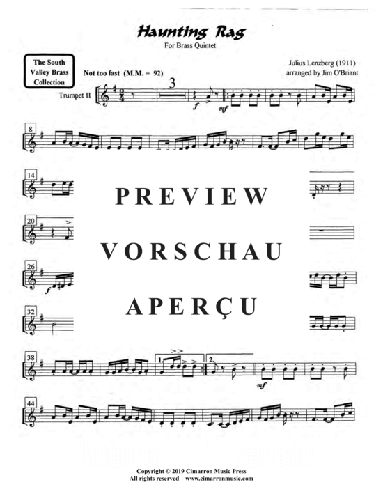 Produktgalerie: Seite 15 von 21 Haunting Rag , , (Blechbläser Quintett)