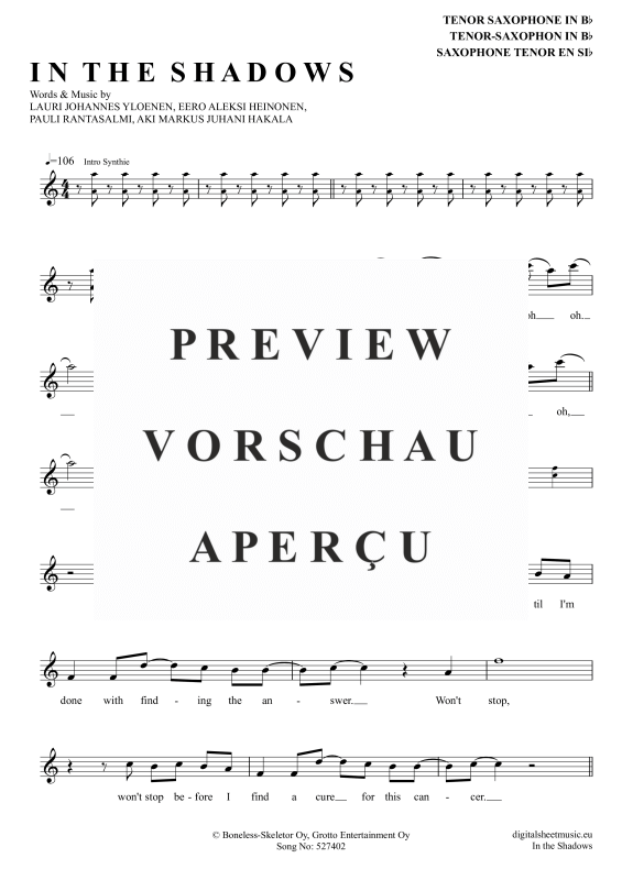 gallery: In The Shadows, Rasmus, Tenorsaxophon