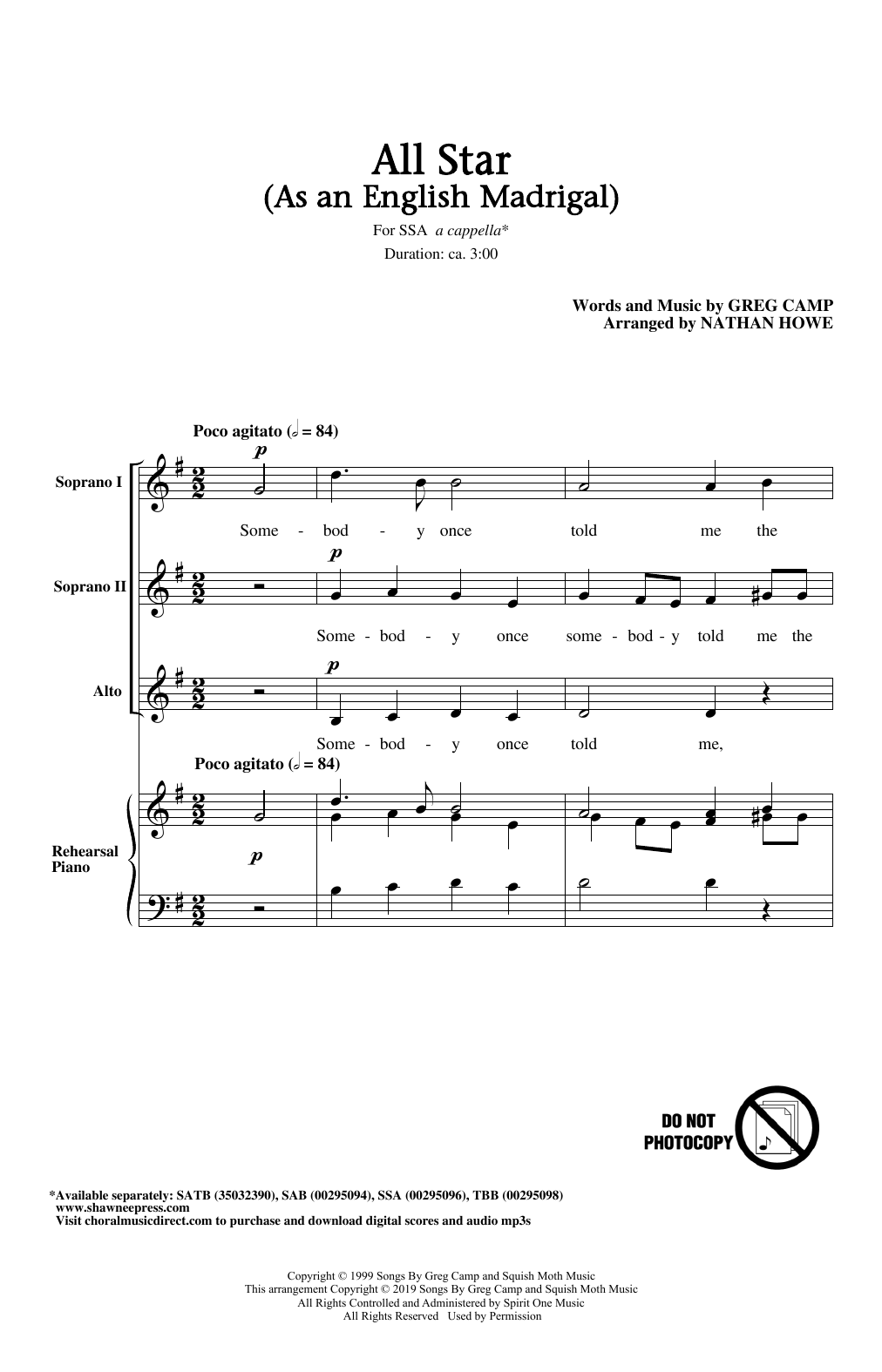 Produktgalerie: Seite 1 von 1 All Star (As an English Madrigal) (arr. Nathan Howe), Smash Mouth, Chor