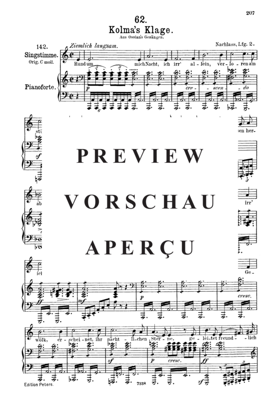 Product gallery: Page 2 of 6 Kolma's Klage D.217, , Medium Voice and Piano