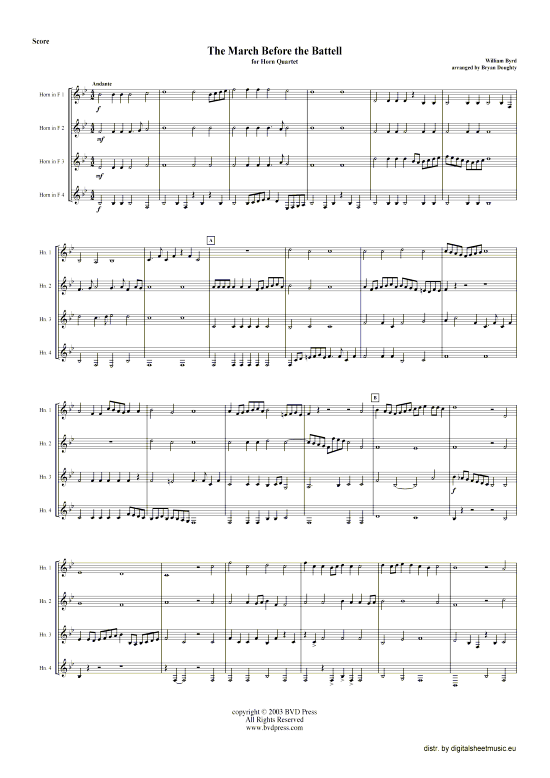 Produktbild zu: March Before the Battell William Byrd (arr. Doughty)